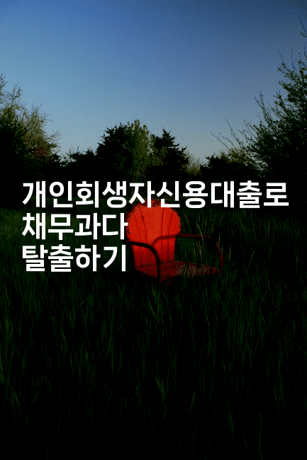 개인회생자신용대출로 채무과다 탈출하기-집집꿍