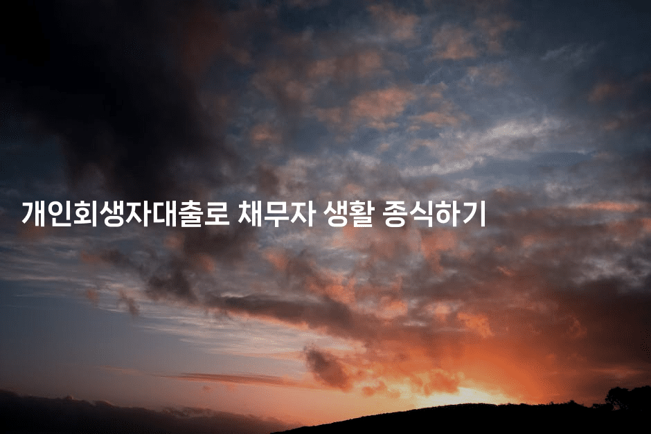 개인회생자대출로 채무자 생활 종식하기-집집꿍