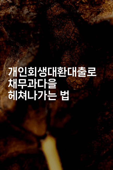 개인회생대환대출로 채무과다을 헤쳐나가는 법-집집꿍