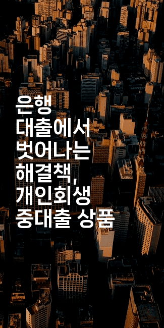 은행 대출에서 벗어나는 해결책, 개인회생 중대출 상품-집집꿍