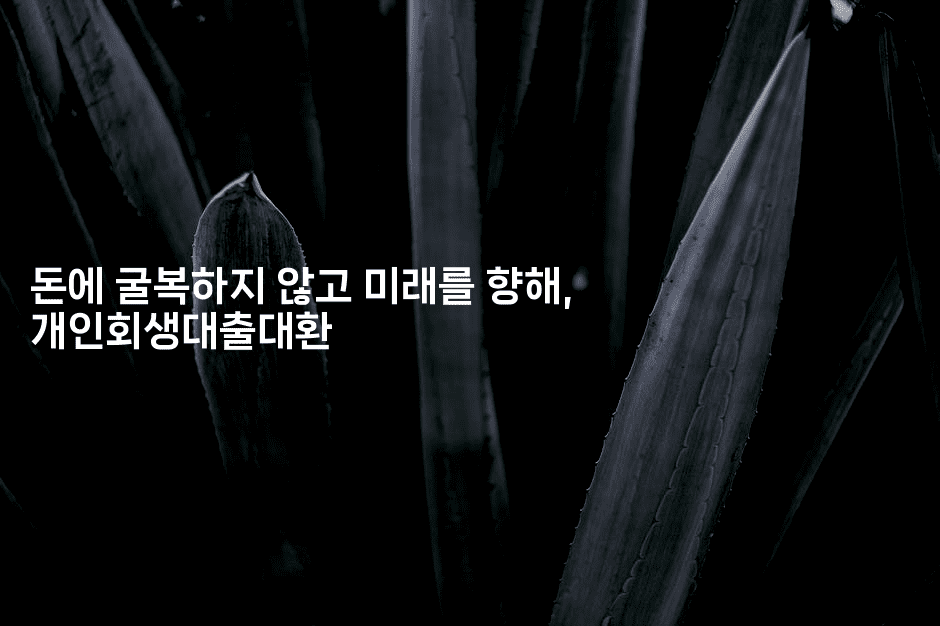 돈에 굴복하지 않고 미래를 향해, 개인회생대출대환-집집꿍