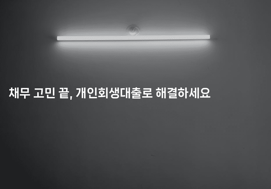 채무 고민 끝, 개인회생대출로 해결하세요-집집꿍